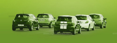 Ford Fiesta ST, Mini Cooper S, Opel Corsa OPC, Peugeot 207 RC и Renault Clio RS. Фото Степана Шумахера с сайта autoreview.ru.
