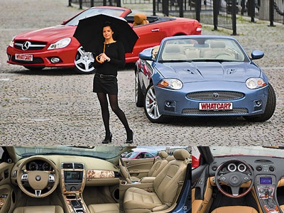 Jaguar XKR Convertible и Mercedes-Benz SL 500. Фото с сайта whatcar.ru Jaguar XKR Convertible и Mercedes-Benz SL 500. Фото с сайта whatcar.ru