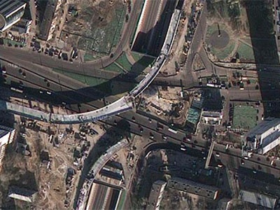 Строительство эстакад. Фрагмент карты с maps.google.com Строительство эстакад. Фрагмент карты с maps.google.com