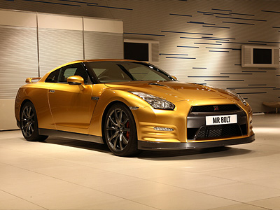 Золотой Nissan GT-R Усейна Болта Золотой Nissan GT-R Усейна Болта