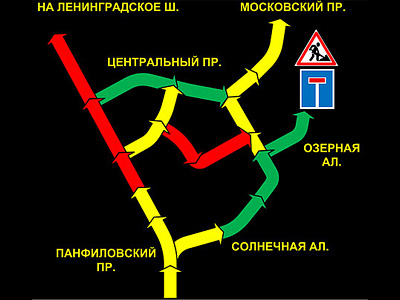 Табло с отображением заторов в Зеленограде Табло с отображением заторов в Зеленограде