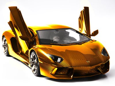Золотая масштабная модель Lamborghini Aventador Золотая масштабная модель Lamborghini Aventador