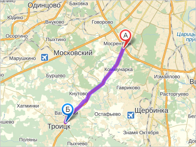 Реконструируемый на первом этапе участок Калужского шоссе Реконструируемый на первом этапе участок Калужского шоссе